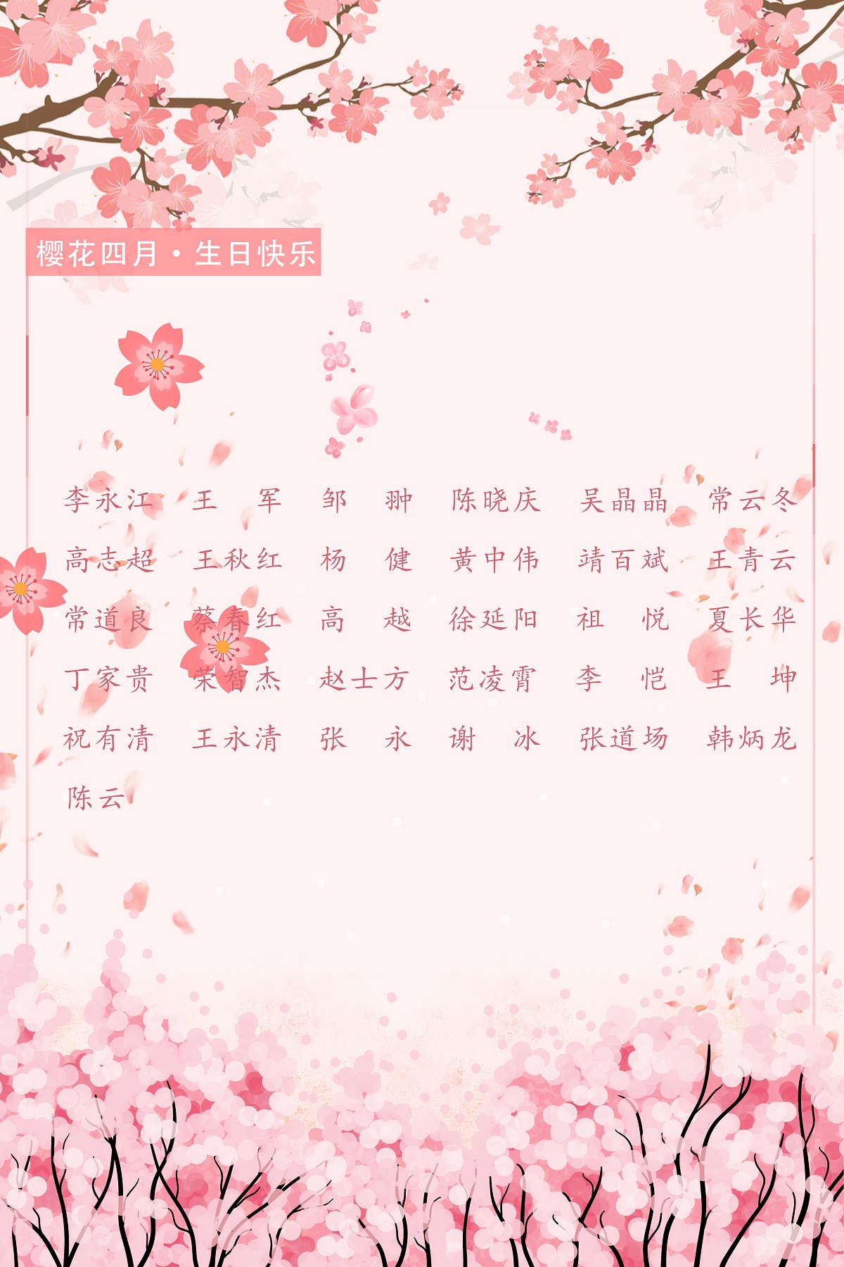 【生日祝?！抗ё?4月生日的員工生日快樂！