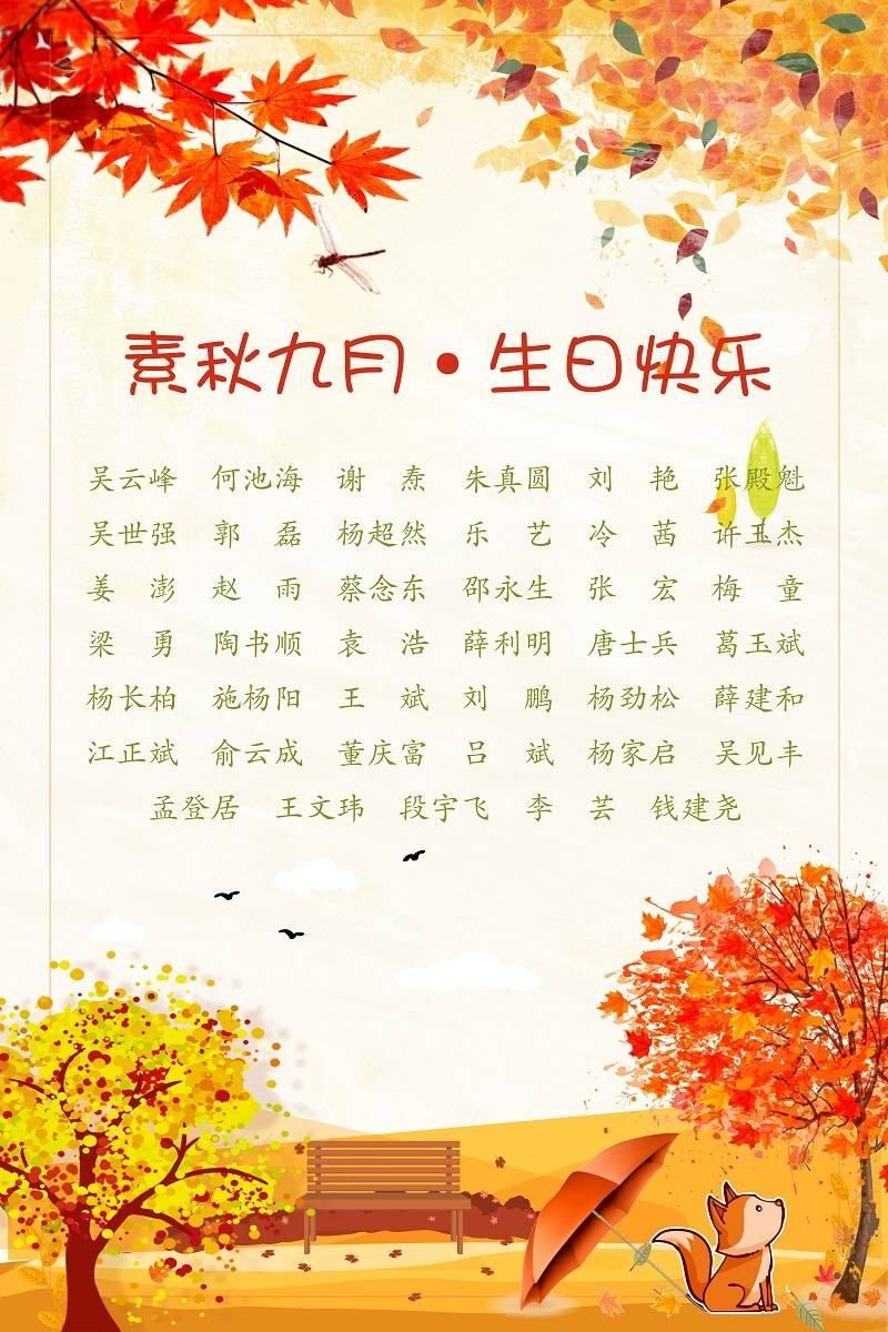 【生日祝福】恭祝09月生日的員工生日快樂！