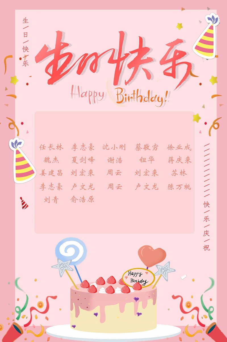 【生日祝福】恭祝08月生日的員工生日快樂！