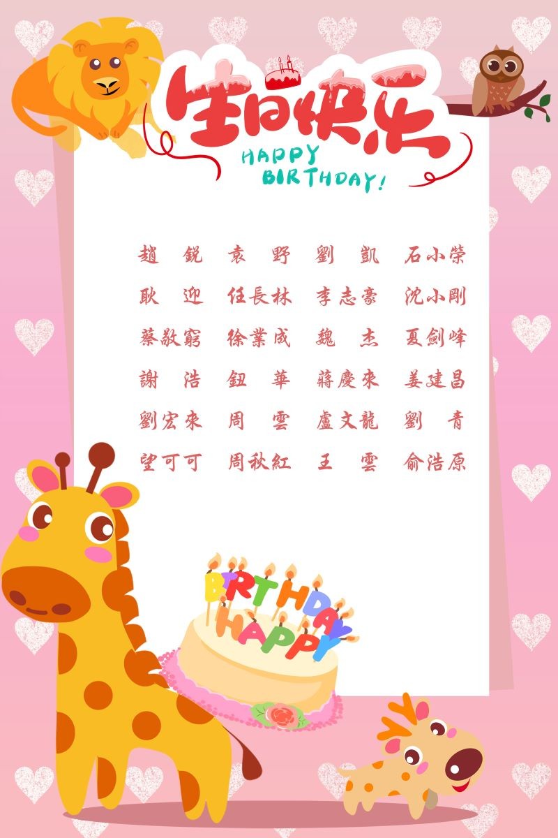 【生日祝?！抗ё?8月生日的員工生日快樂！